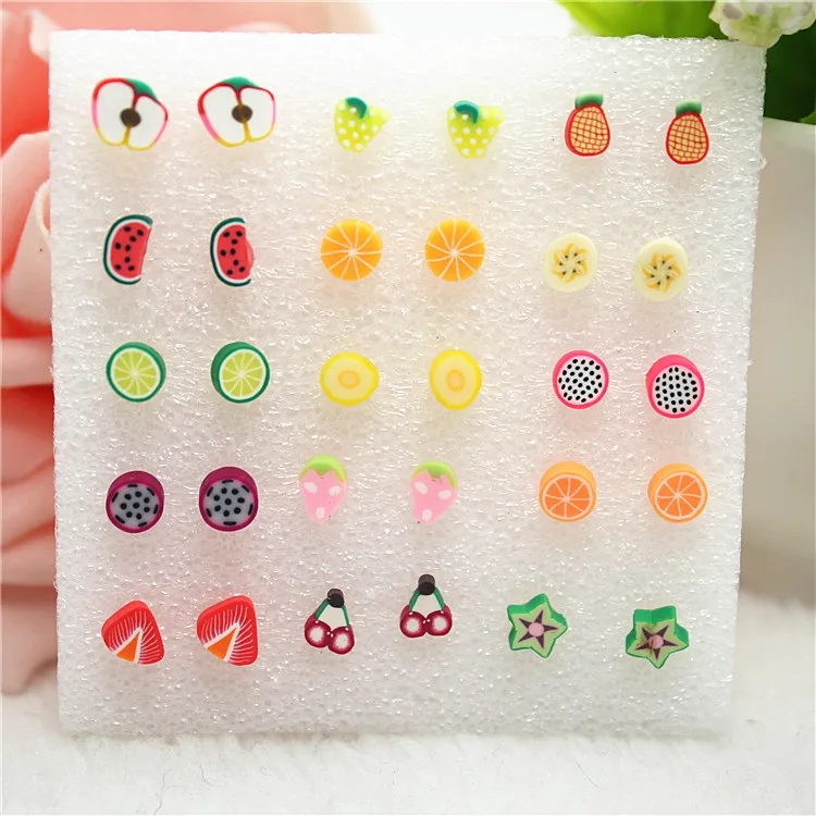 144 шт./72 пары серьги гвоздики из полимерной глины|clay stud earrings|polymer clay earringsstud earrings |