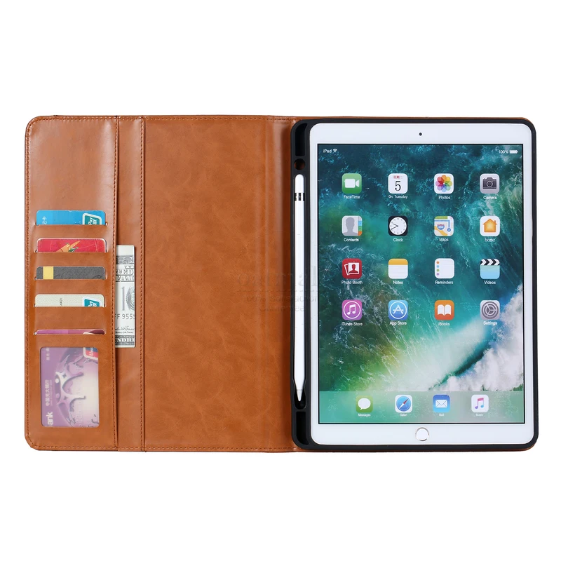 Роскошный винтажный замшевый кожаный смарт-чехол для Apple iPad 9,7 Чехол-кошелек с подставкой для карт Магнитный чехол-книжка классический флип-чехол