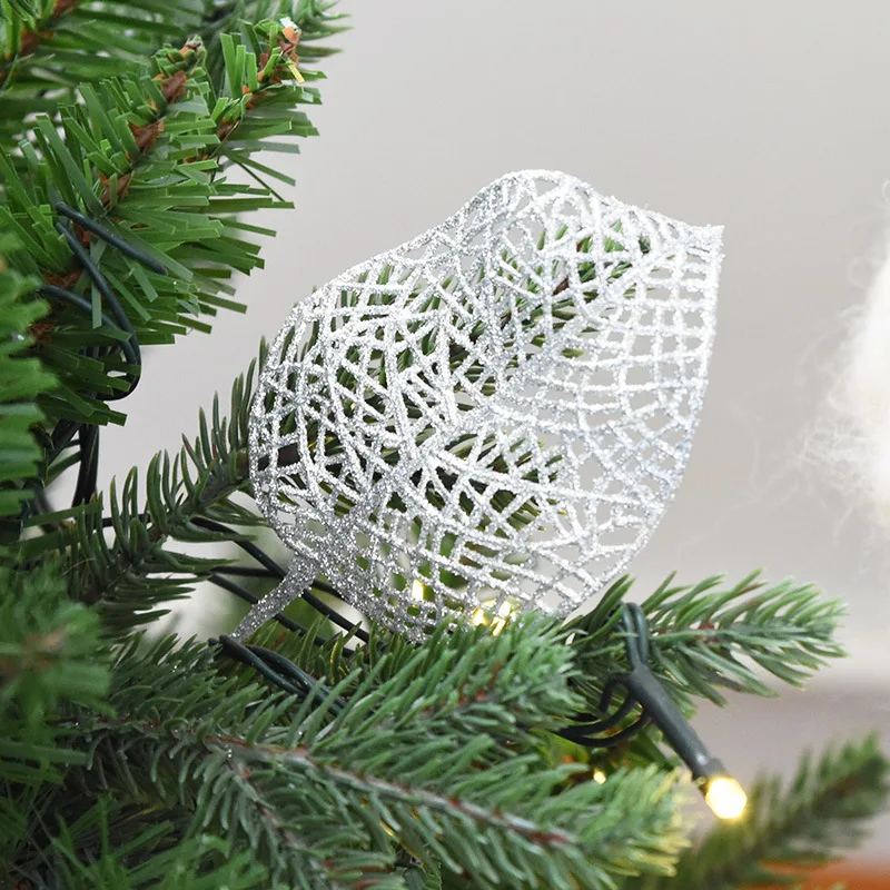 HAOCHU 5 шт./лот полый порошок рождественские листья золотой красный искусственный