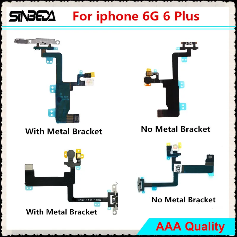 Sinbeda выключатель питания ВКЛ./ВЫКЛ. Mic LED Light Flash Mute для iPhone 6 6G 6plus коннектор гибкий