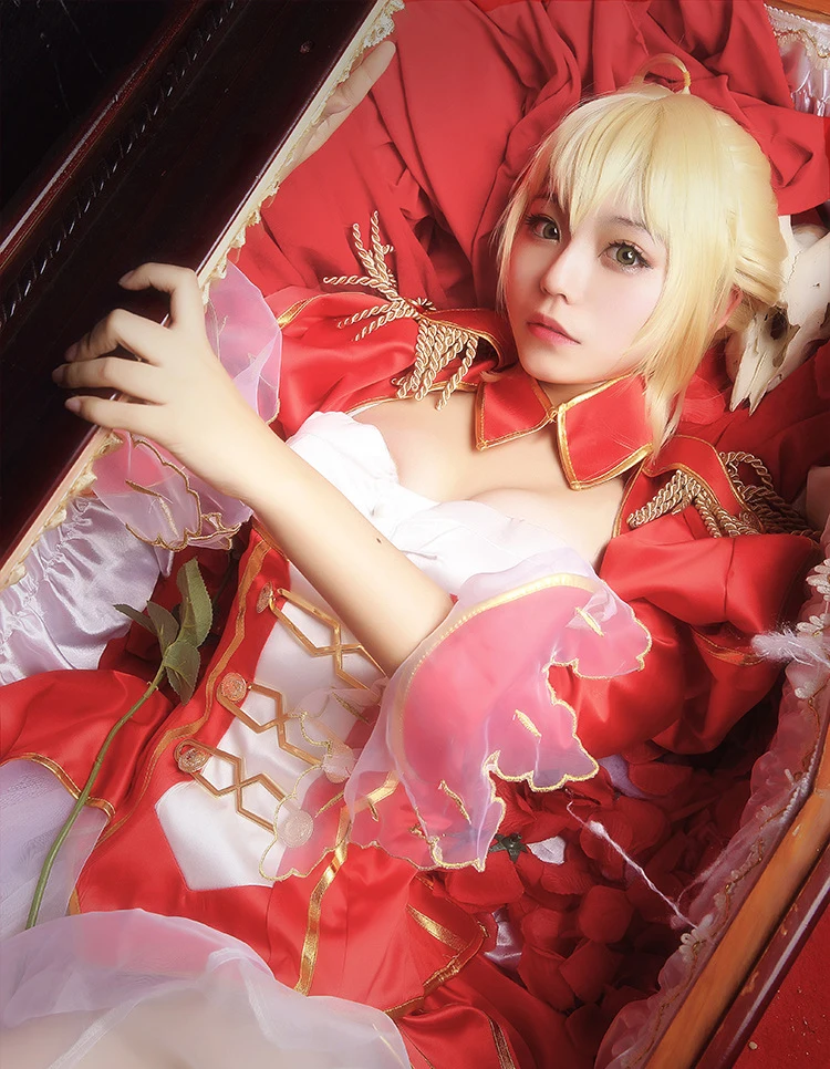 Fate / Grand Order саблето красное платье EXTRA Nero для косплея костюм|Игровые костюмы| |