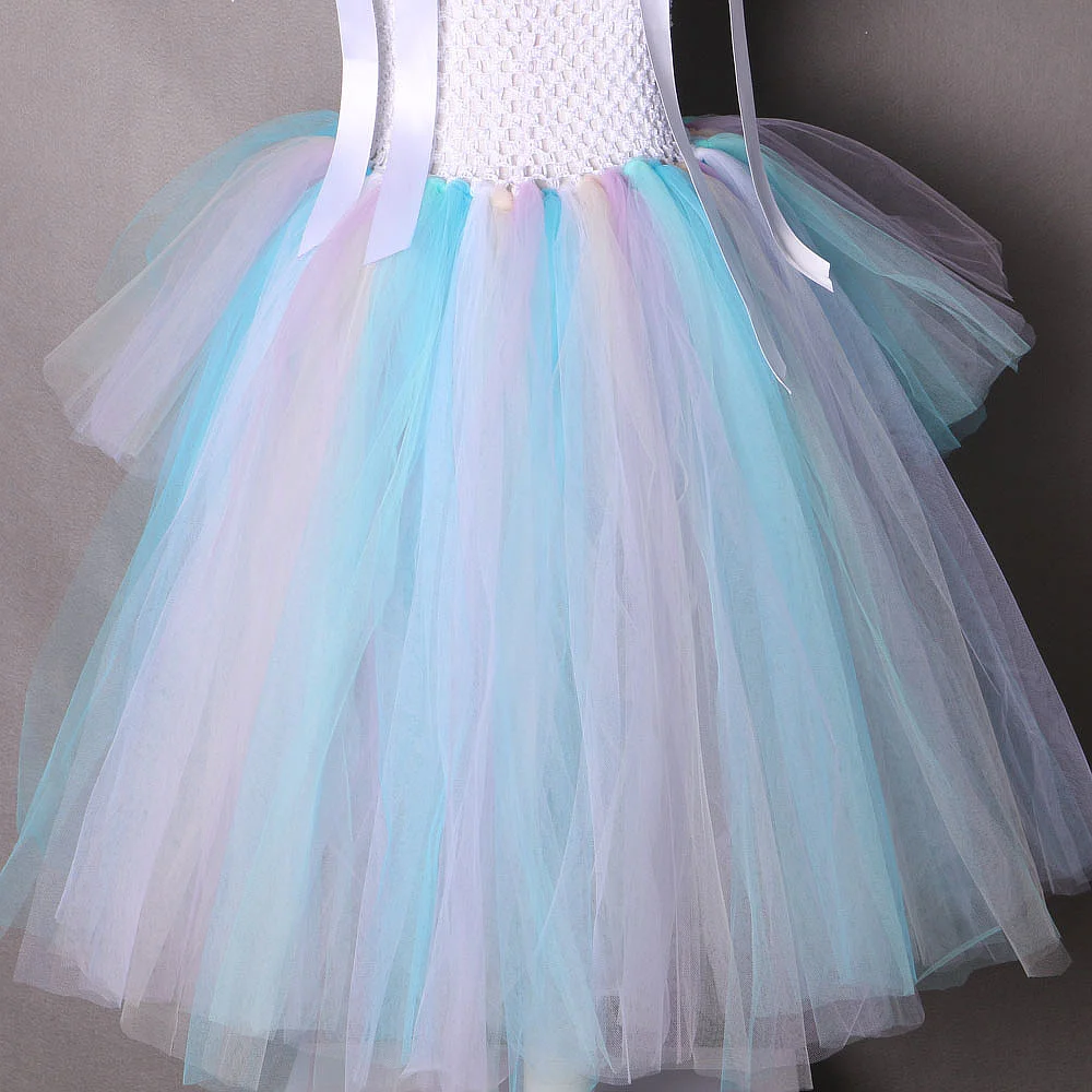 Красивое платье-пачка для девочек Пастельное Радужное платье принцессы с