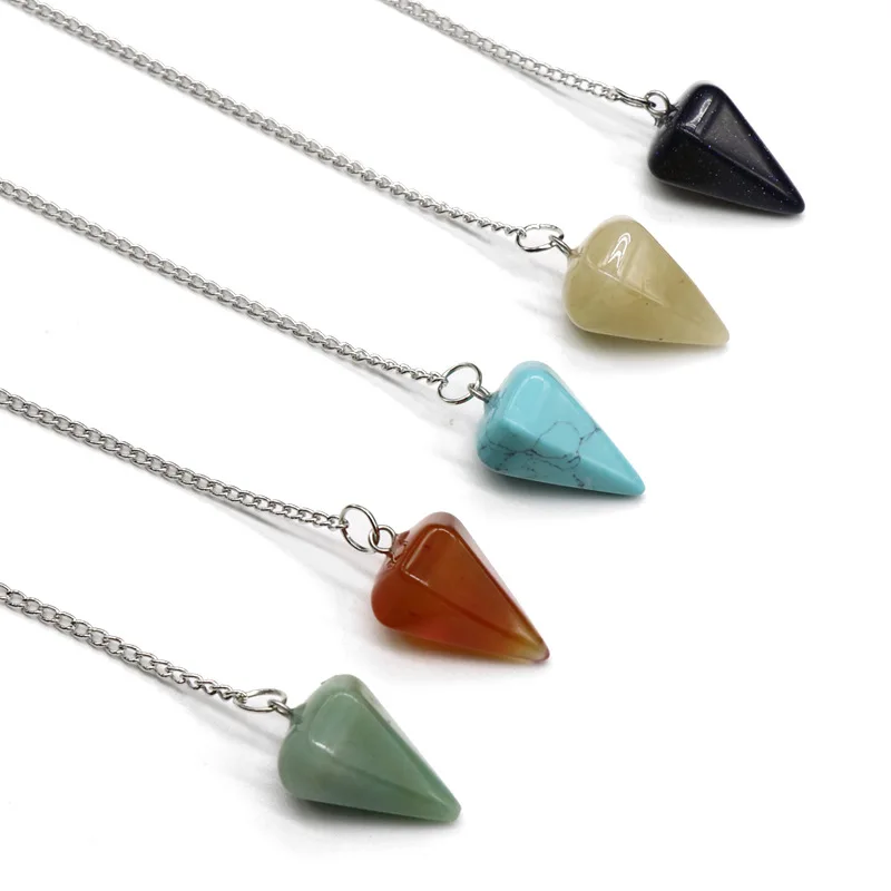 Ретро натуральный кварц Подвеска Агат Turquoises тигровый глаз рейки целебный конус