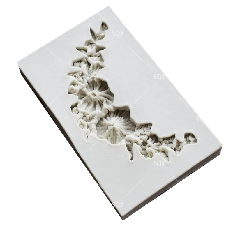 3D в виде вьющегося стебля с цветами торт формы силиконовые для тортов мыло сахара