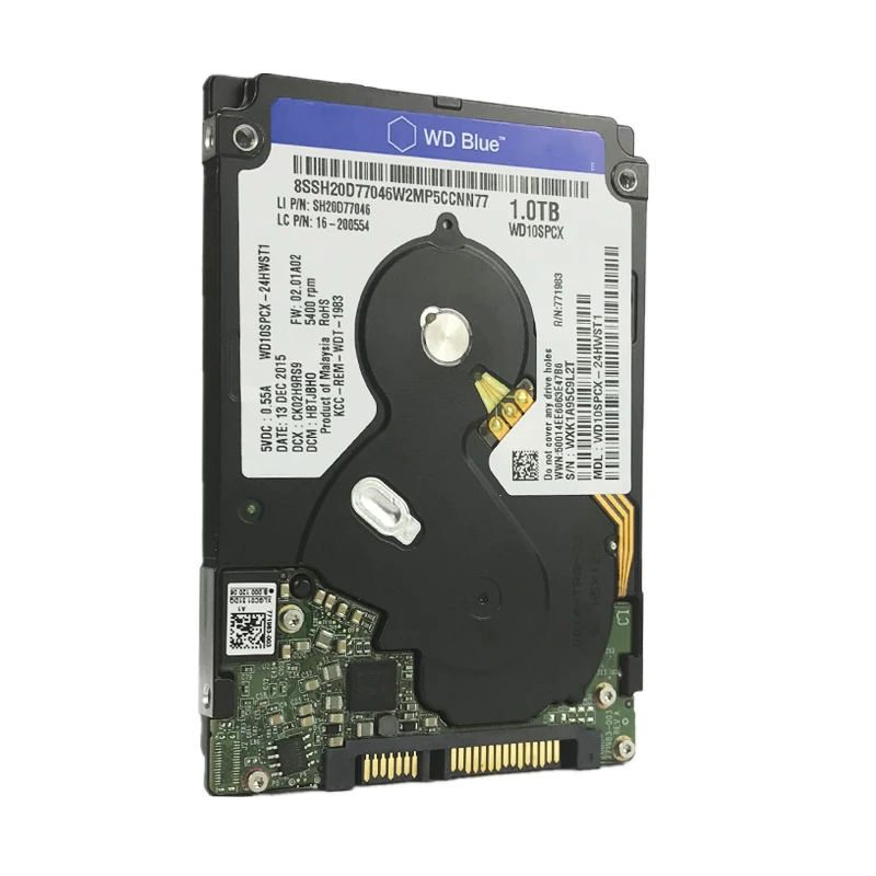 Внутренний жесткий диск WD Blue 1 ТБ 2 5 дюйма SATA III 1000 ГБ HD 6 ГБ/сек. 16M 7 мм 5400 об/мин WD10SPCX