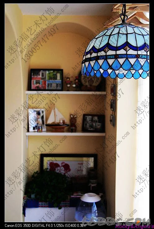 

European Mediterranean tiffany retro pendant light hallway cozy Creative lamp bar corridor