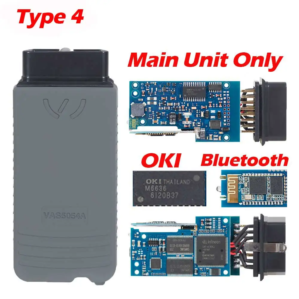 Type 4 main unit 5 шт. 5054 5054A ODIS V4.3.3 V5.1.3 keygen полный чип OKI Авто OBD2 диагностический инструмент 5054A Bluetooth считыватель кода сканер - Цвет: Type 4 main unit