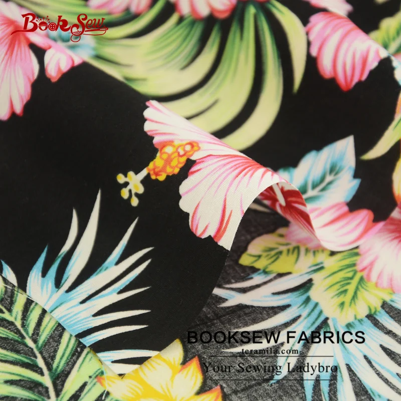 Booksew 100% Cotton Poplin Fabric Red Flower Design Home Textile High-Density Sewing For Dress Craft Shirt Scrapbooking Clothing | Дом и сад