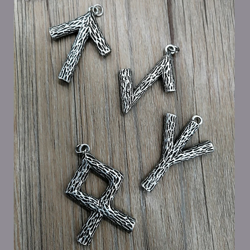 DIY пользовательские рунические Подвески ожерелье молотый филиал Futhark кулон викингов Паган готические ювелирные изделия унисекс