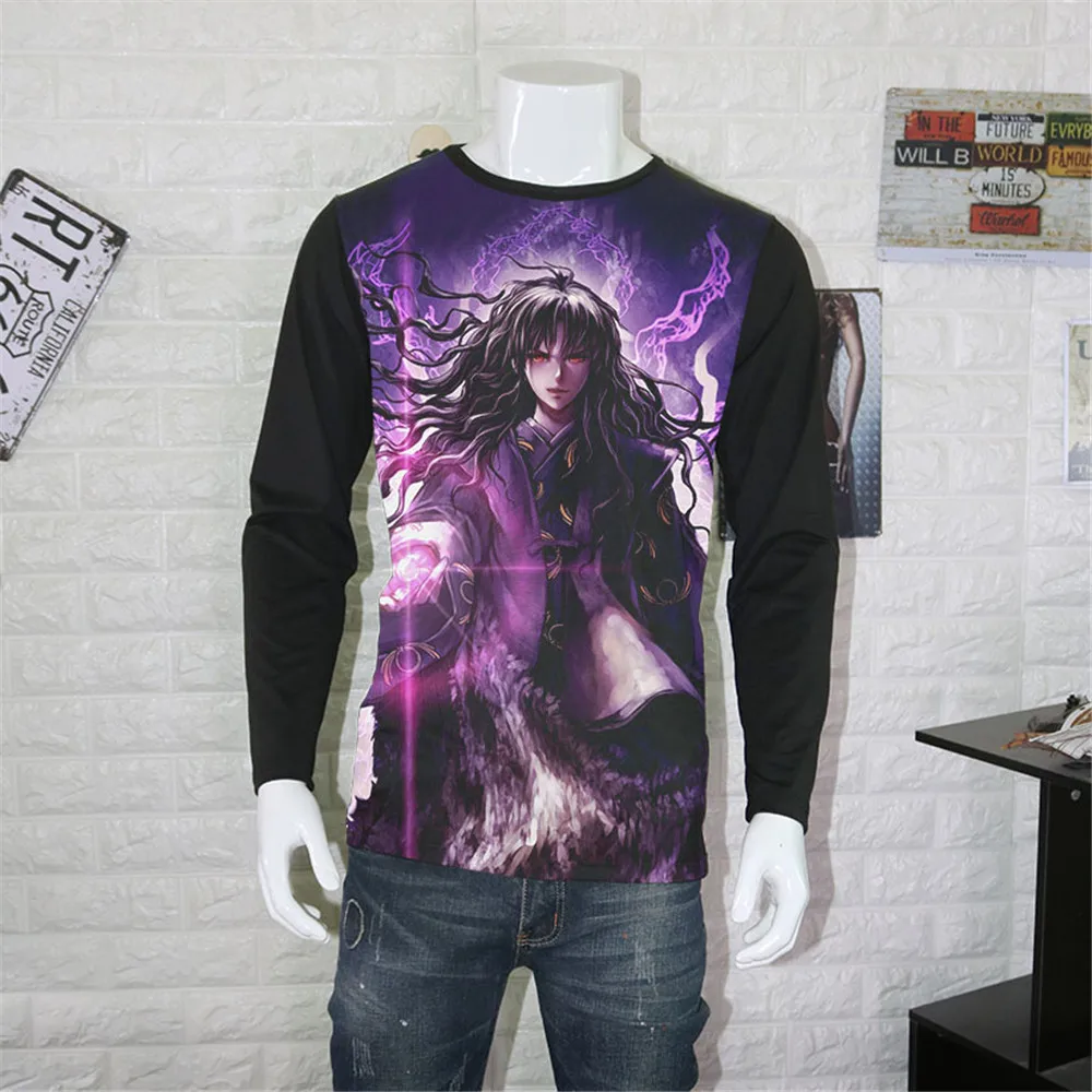 Костюм для косплея аниме унисекс Топы футболки Inuyasha футболка Sesshoumaru с коротким