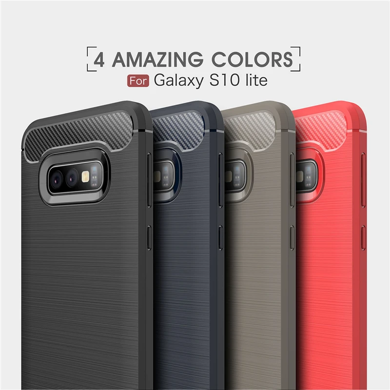 Carbon Fiber Cover For Samsung Galaxy S10e Case Bumper Soft Silicone sFor S10E S10 E | Мобильные телефоны и аксессуары