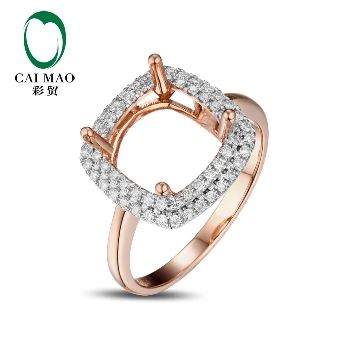 Кольцо CaiMao с полуободковой огранкой и бриллиантами 0 31 карата розовое золото 14
