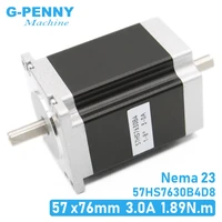 nema23 stepper motor dual shaft 57x76mm d8mm 1 89n m 3a 4 lead 1 8deg double shaft for cnc machine and 3d printer
