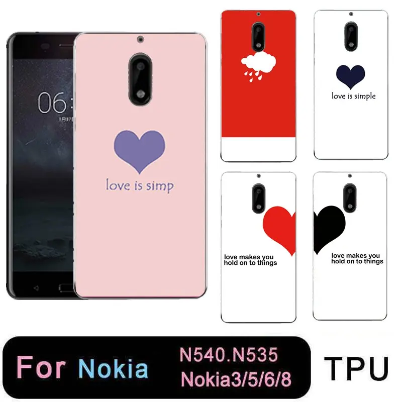 Qmswei Мягкий ТПУ чехол для телефона nokia3 nokia5 nokia6 nokia8 N540 N535 clearcouple сердце umbrellasilicone
