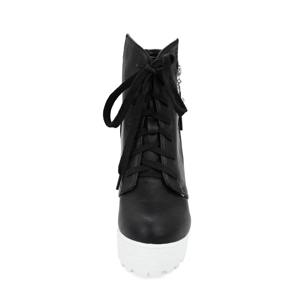 Женские ботильоны на платформе Ботинки Martin высоком квадратном каблуке ботинки