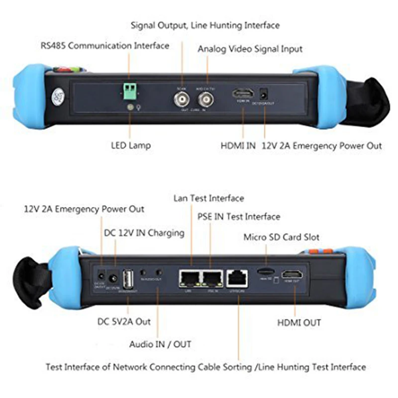7 дюймовый ручной тестер видеонаблюдения IPC AHD TVI CVI IPC9800 Plus с H.265/H.264 видеодисплей 4K