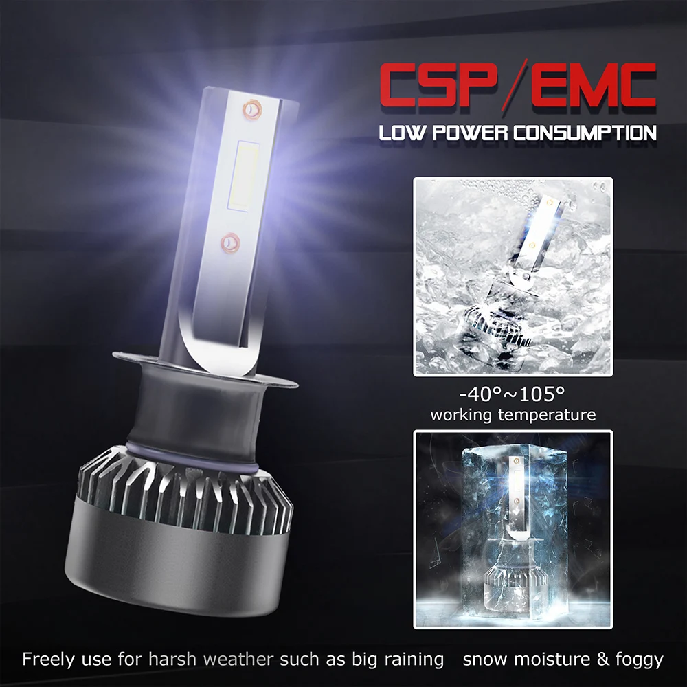 Обновленные супер яркие Автомобильные светодиодные фары 2 шт. H7 светодиодный H4 H1