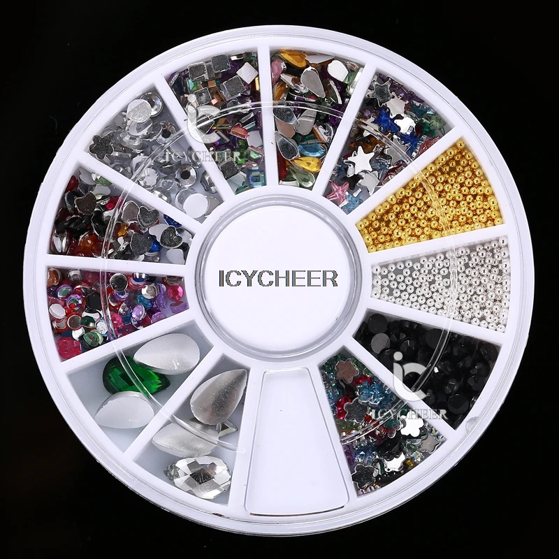 ICYCHEER 3D нейл арта блестящие стразы акриловая заклепка заклепки украшения для
