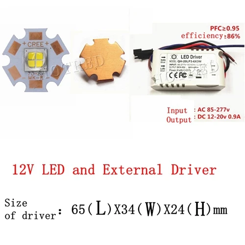 LED and External-D Cree MKR MK-R светодиодный излучатель 15 Вт 6 в 12 В белый теплый белый вспышка светильник фонарь светодиодный диодный чип светильник 1769LM на 16 мм 20 мм медной печатной платы - Испускаемый цвет: LED and External-D