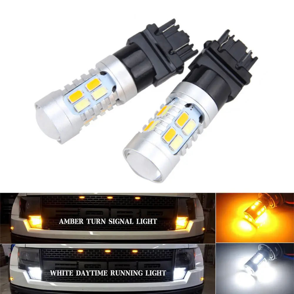 2x высокое Мощность 3157 Dual Цвет горки 20 SMD 5730 светодиодный лампы сигнала поворота