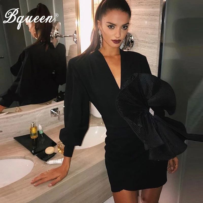 Женское Бандажное платье Bqueen однотонное с v образным вырезом в стиле ампир