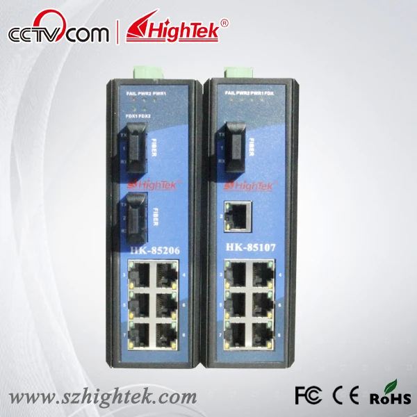 Hightek hk 85206 industrial ethernet switch 2 порт Волокно оптический коммутатор din рейку сетевой