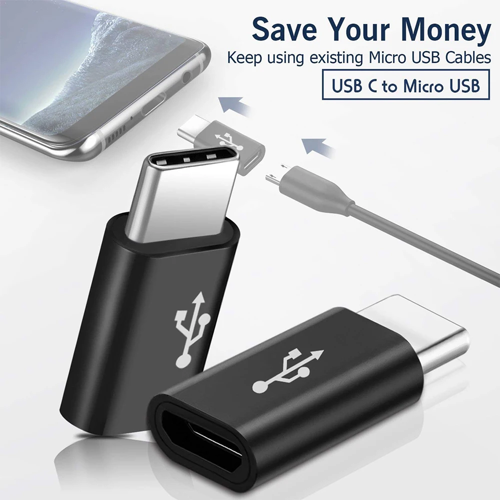 Hsmeilleur 2 в 1 Type C OTG адаптер Micro USB конвертер для Samsung S8 S9 Xiaomi 3 0 зарядное устройство