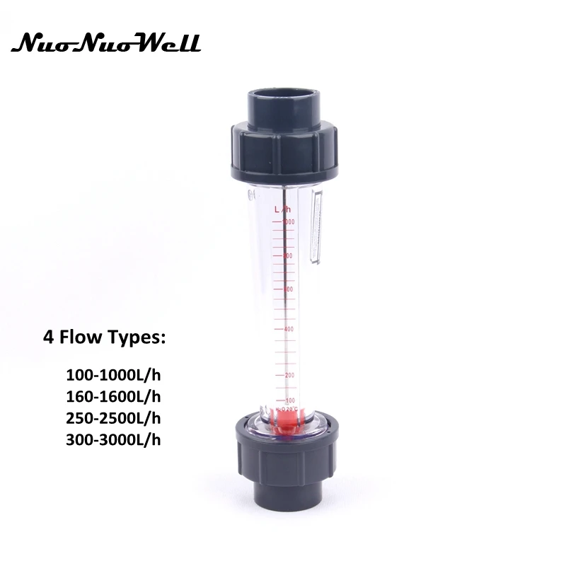 

1pc NuoNuoWell DN25 32mm Plastic Flow Meter 100-1000L/H 160L/H-1600L/H 250-2500L/H 300-3000LH Liquid Water Flow Meter Rotameter