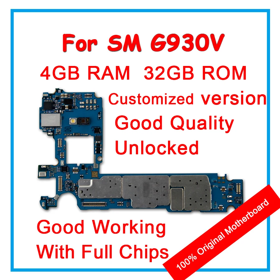 Оригинальная разблокированная материнская плата для samsung Galaxy S7 G930V 32GB Материнская плата Android OS логическая плата с полными чипами для замены