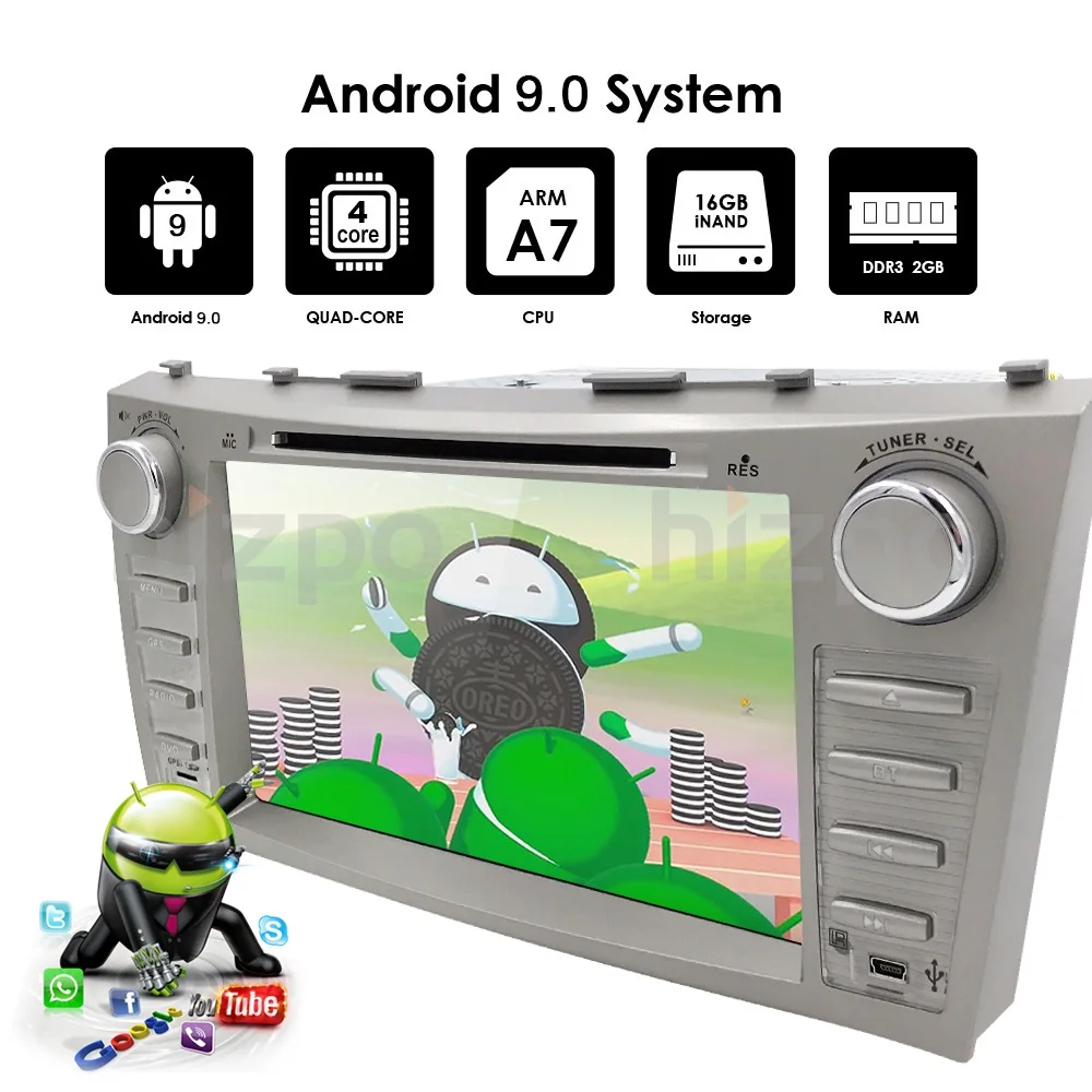Android 9,0 ips автомобильный DVD для TOYOTA CAMRY V40 AURION Master DSP v40 2007-11 авто радио с google play