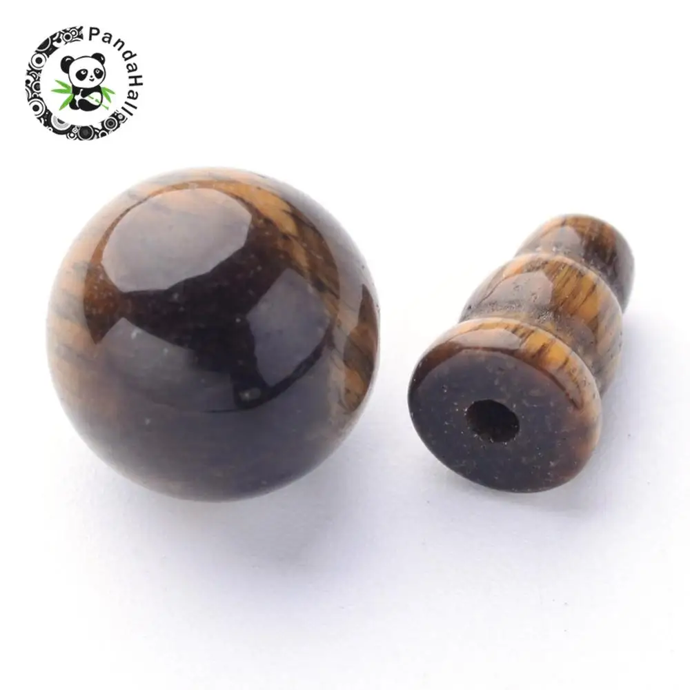 Natural Tiger Eye 3 Hole Guru Buddhist Beads Buddha Jewelry Findings Grade AB DarkGoldenrod Round: 10mm Cap: 8x6mm hole: 1 | Украшения и