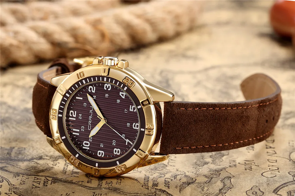 Часы наручные CRRJU Мужские Спортивные кварцевые брендовые Роскошные