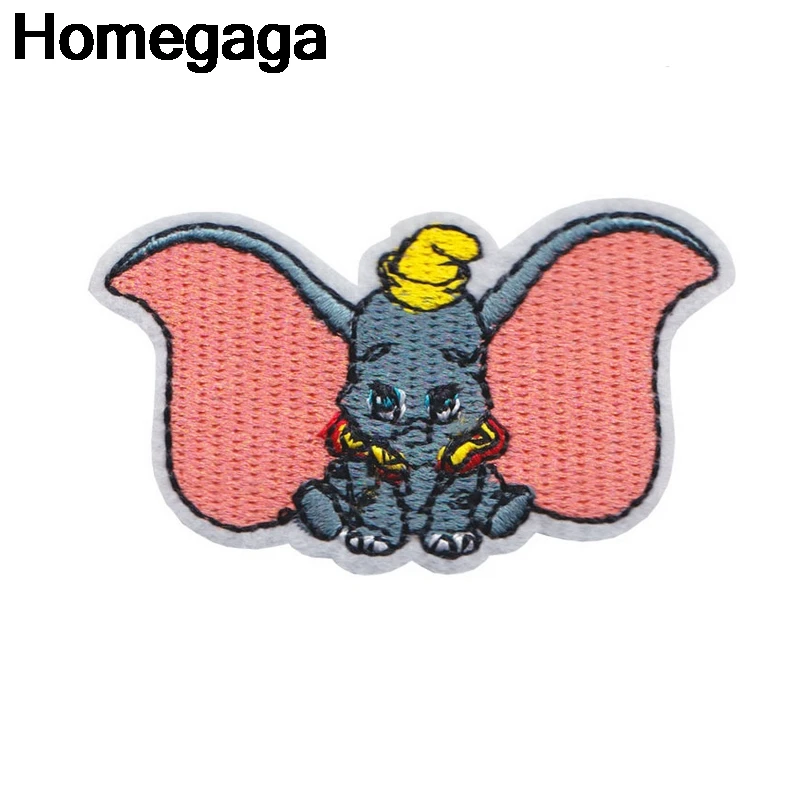 Homegaga слон Дамбо вышитые железные нашивки значки лоскутное шитье аппликация на джинсы обувь рюкзак значки-наклейки D2227