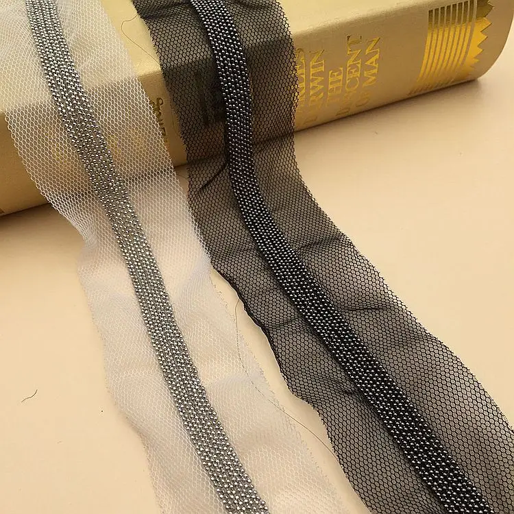 3 размера серебряная медная цепочка из бисера кружево кисточка лента черная