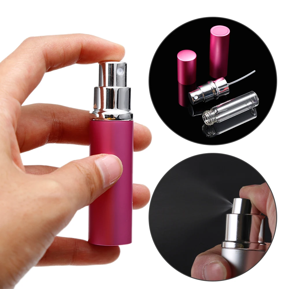 5ml Mini Portable Spray Bottle Perfume Container Refillable Pink Empty Atomizer Cosmetic Makeup Face Lotion Pot Travel use