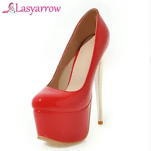 LasyarrowБрендовая обувь; Женские туфли-лодочки на платформе и высоком каблуке; Большие размеры 30-48; Туфли на шпильке на платформе; Sapatos Femininos RM331