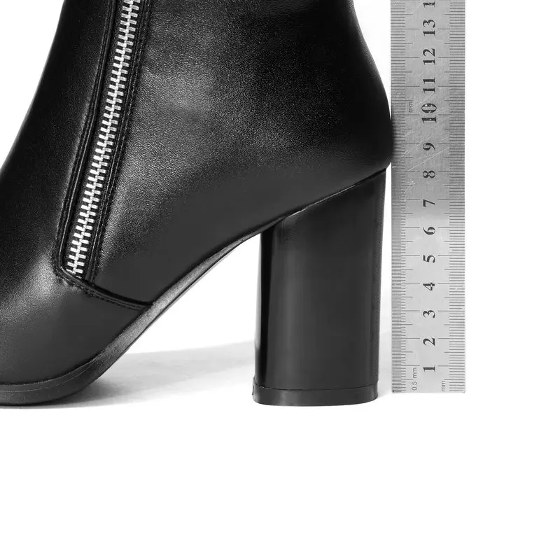 

Fashion Sexy Women Knee High Boots High Heels Long zipper Knight Boots Genuine Leather Warm Winter Shoes Woman size 41 42 43