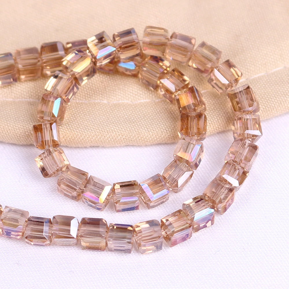 480pcs/lot Crystal Glass Faceted Beads Square 4mm Cubic Pearl Loose AB Chinese Beading For DIY Making Beadwork Cheap | Украшения и