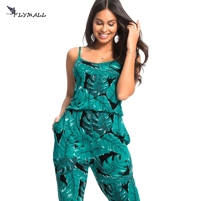 Печатные комбинезоны Для женщин с плеча Playsuit Лето 2017 г. боди Новинки для модные