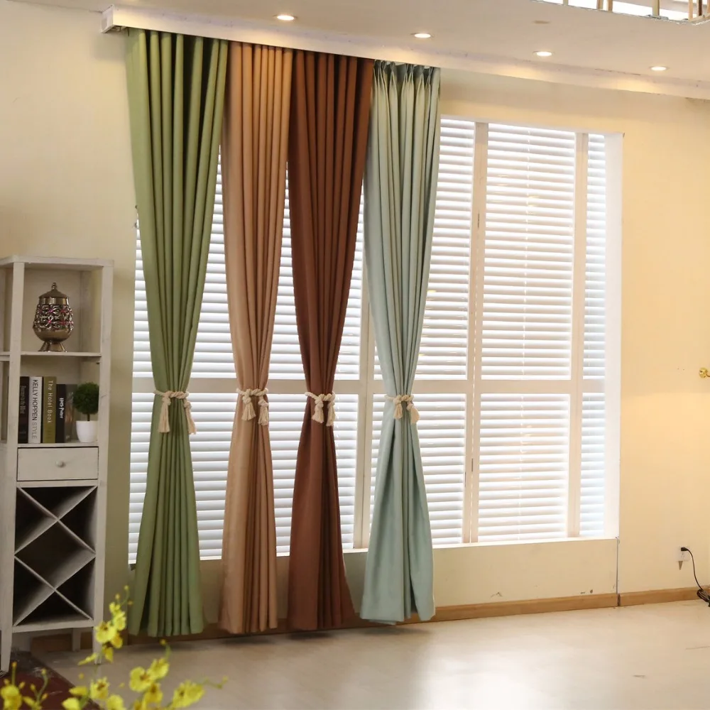 Dsinterior однотонный цвет блекаут шторы для окна спальни или гостиной|curtains for|linen blackout