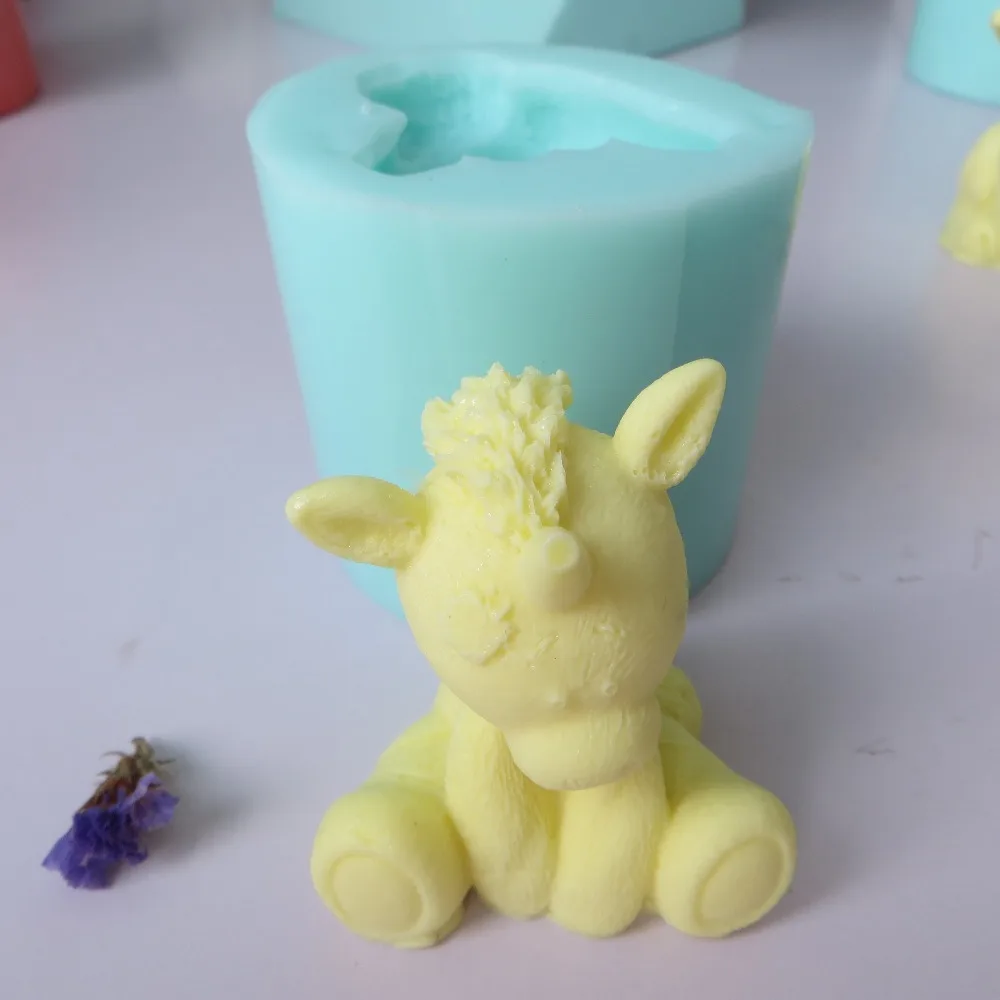 Силиконовые животные формы для мыла 3D милый Единорог силиконовые формы для торта помадка форма шоколадный мусс свечи полимерные глиняные формы