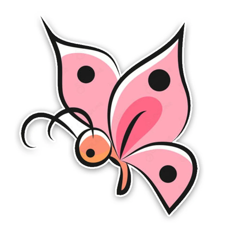 

YJZT 12.4CM13.9CM Interesting Lovely Cartoon Butterfly Colored PVC High Quality Car Sticker Decoration Graphic C1-5088
