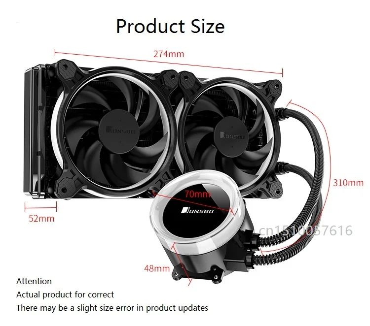 Jonsbo TW2-240 601 версия интегрированный cpu охладитель воды холодная головка