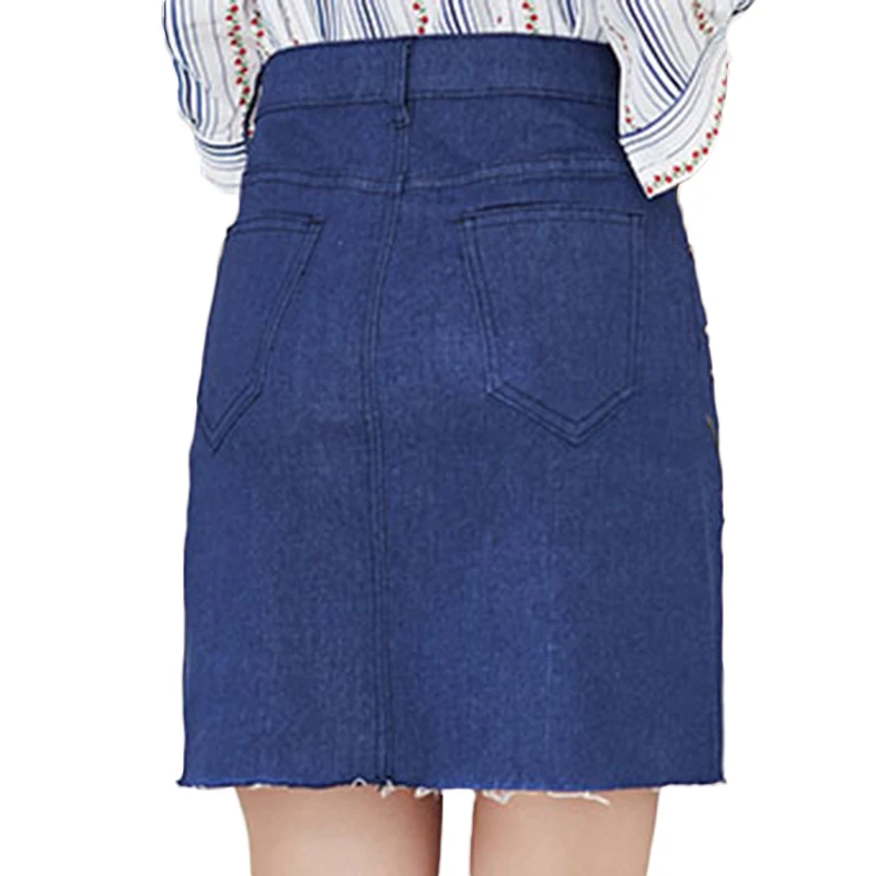Женская джинсовая юбка с цветочной вышивкой и короткими карманами|denim skirt|skirt florala