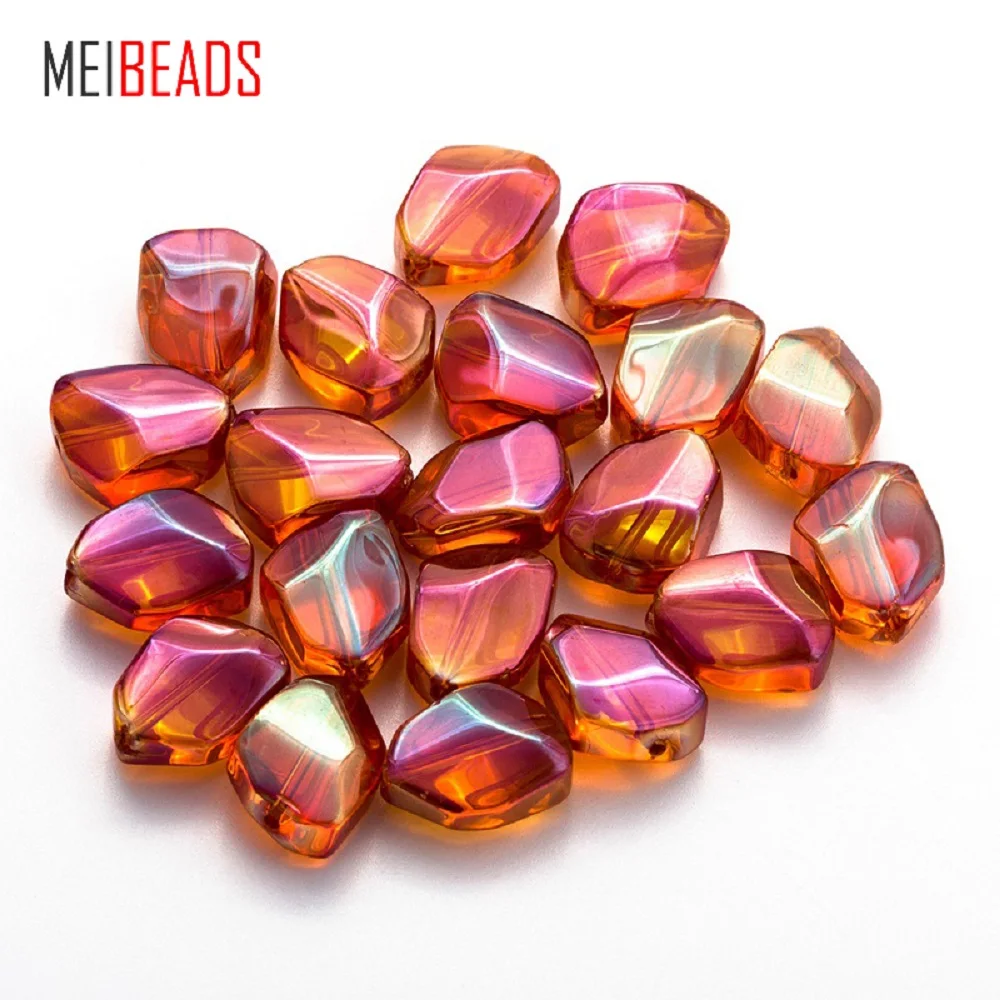 MEIBEADS, 20 шт./лот, 12*16 мм, цветные хрустальные бусины неправильной формы, для аксессуаров, браслетов, сделай сам, для изготовления ювелирных изделий EY6072
