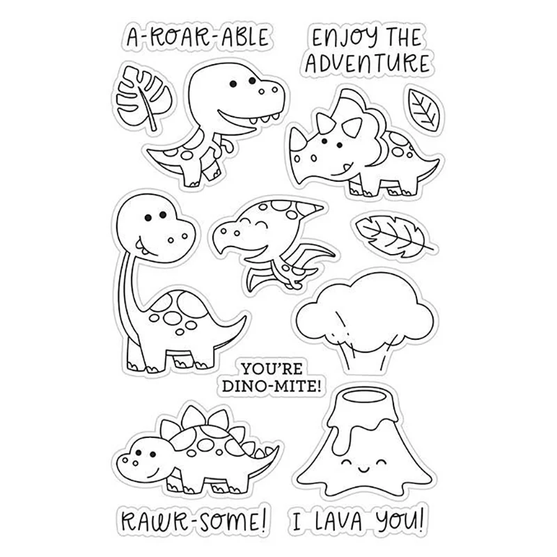 

Dinosaur Transparent Clear Silicone Stamp/Seal for DIY scrapbooking/photo album Decorative clear stamp