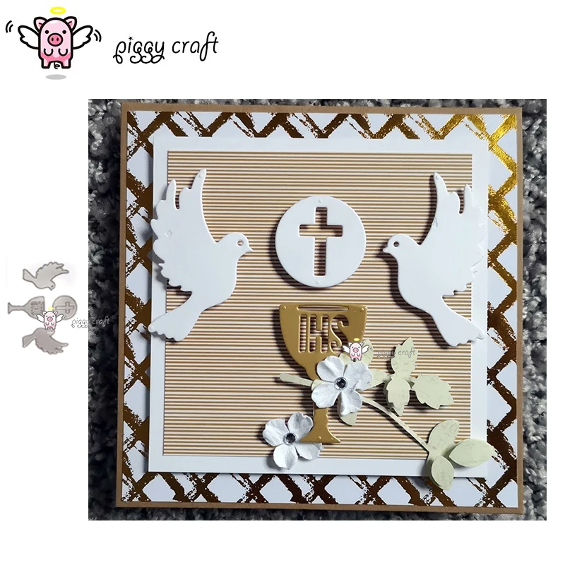 

Piggy Craft metal cutting dies cut die mold IHS Letter cup pigeon Scrapbook paper craft knife mould blade punch stencils dies