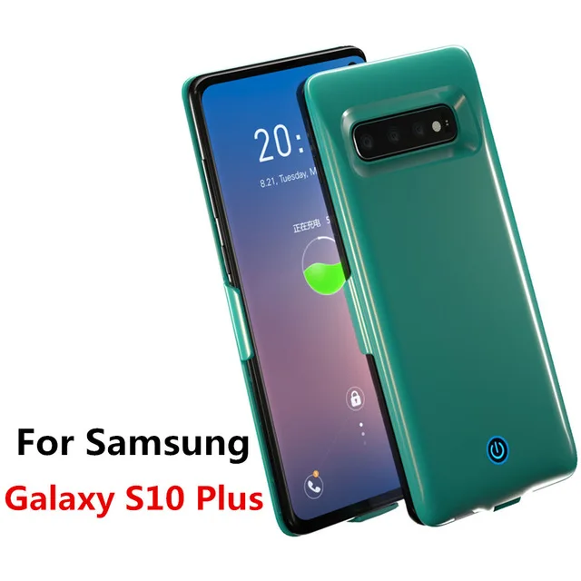 Чехол для зарядного устройства 7000 мАч для samsung Galaxy S10 Plus, чехол для аккумулятора 6000 мАч, Дополнительный внешний аккумулятор, чехол для зарядки для samsung S10e - Цвет: Green  For S10e