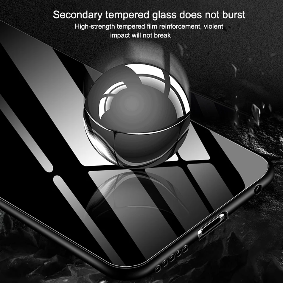 case for huawei P20 lite pro P smart mate 10 P8 2017 Tempered Glass + soft TPU honor V10 8 9 |