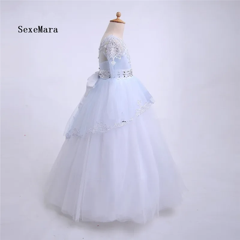 Новинка платья для девочек с цветочным принтом на заказ круглым вырезом и поясом